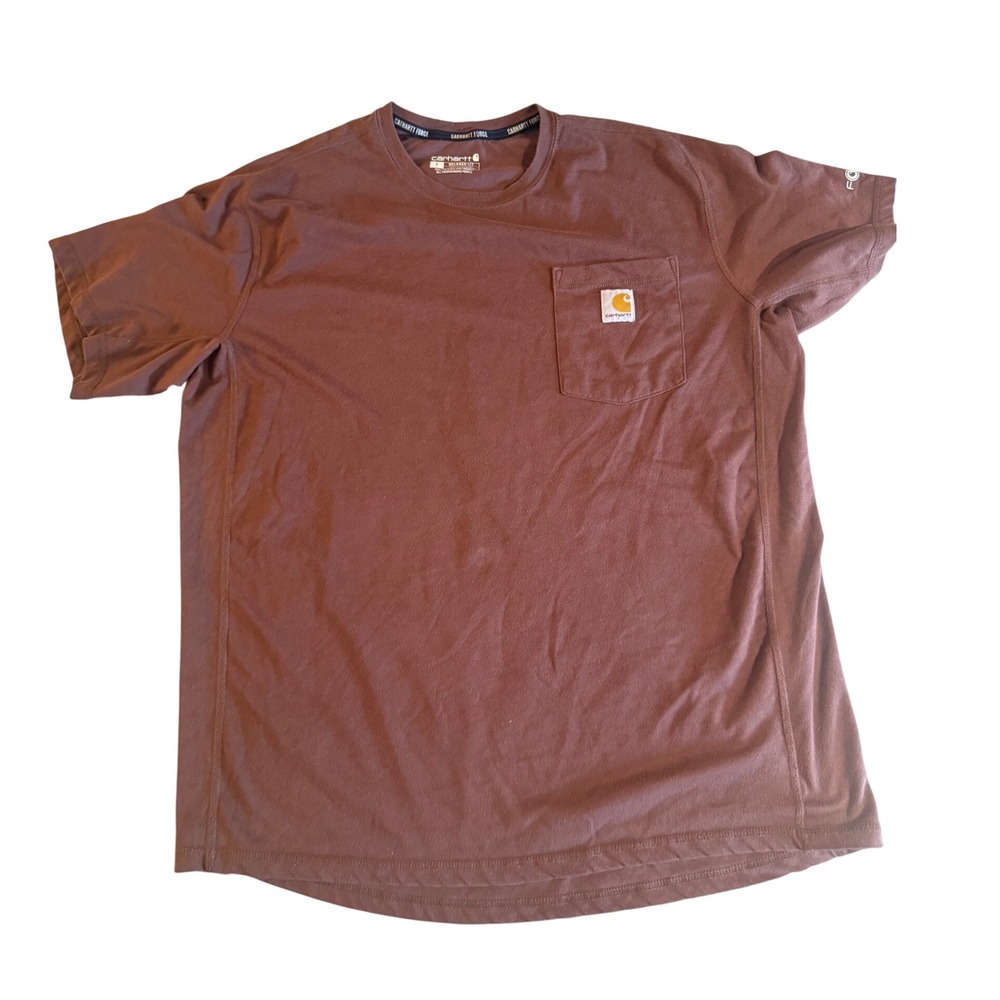 Carhartt Force Relaxed Fit Short Sleeve Pocket T-Shirt Mahogany Mens L TK6652-M